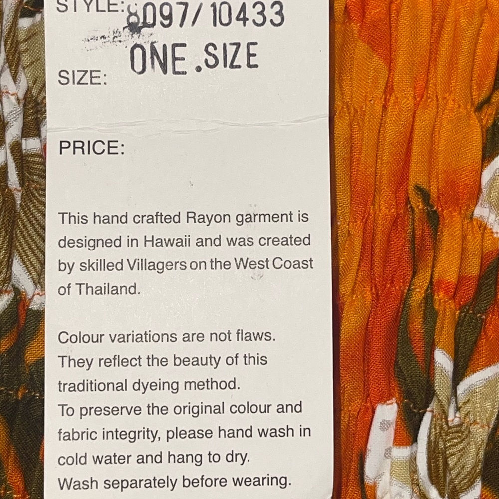 NWT- Unity Trading Hawaii tropical dress. Size One Size - see measurements below - Picture 7 of 9